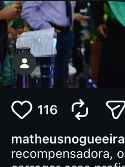 Publicação de Mateus Nogueira no Instagram